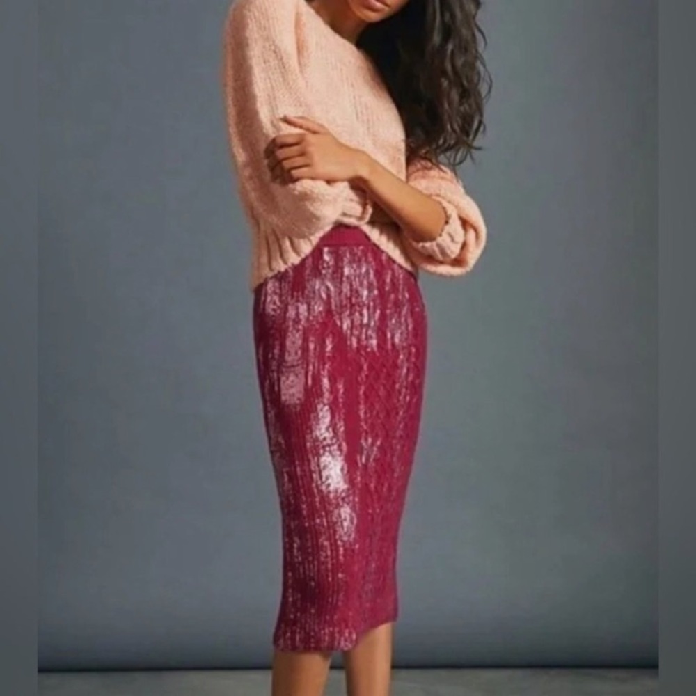 Anthropologie Rue Shimmer Midi Skirt - Picture 10 of 11